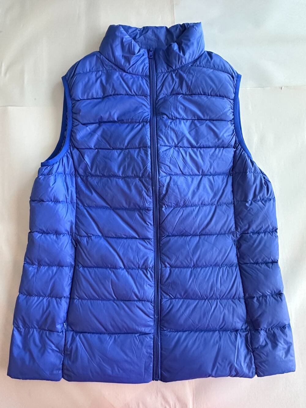 Sarin Mathews Ultra Light Down Vest Women's M Blue Packable 90% Down